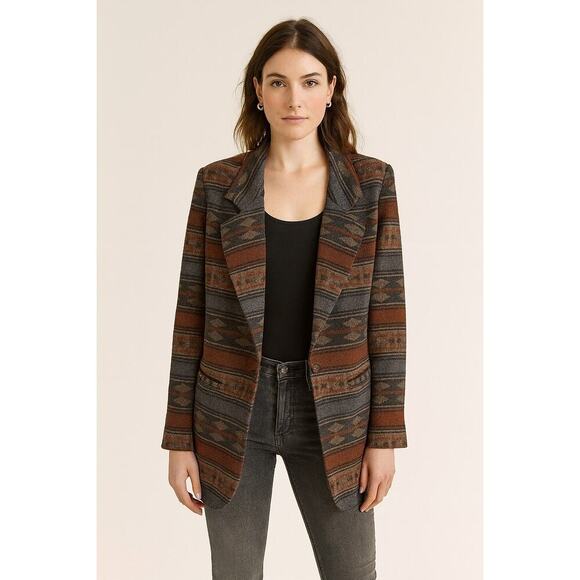 Vintage Braetan Southwest Wool Blend Blazer Jacket Men’s Medium Women’s Large - Picture 1 of 9